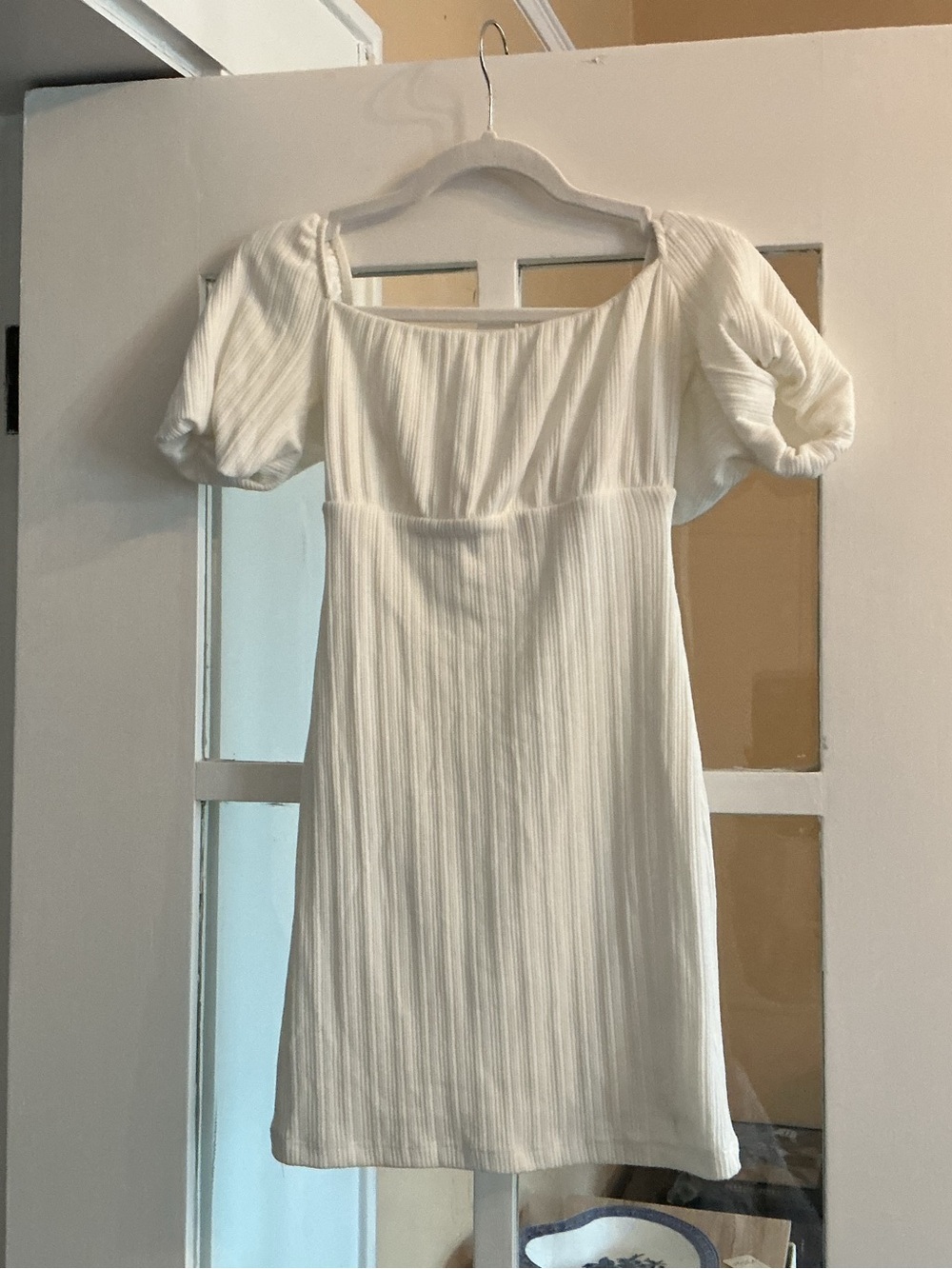 NWT White Ribbed Mini Dress XS